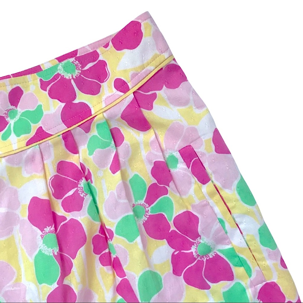 Lilly Pulitzer Pink & Green High Waisted Floral Print Skirt - Picture 7 of 7